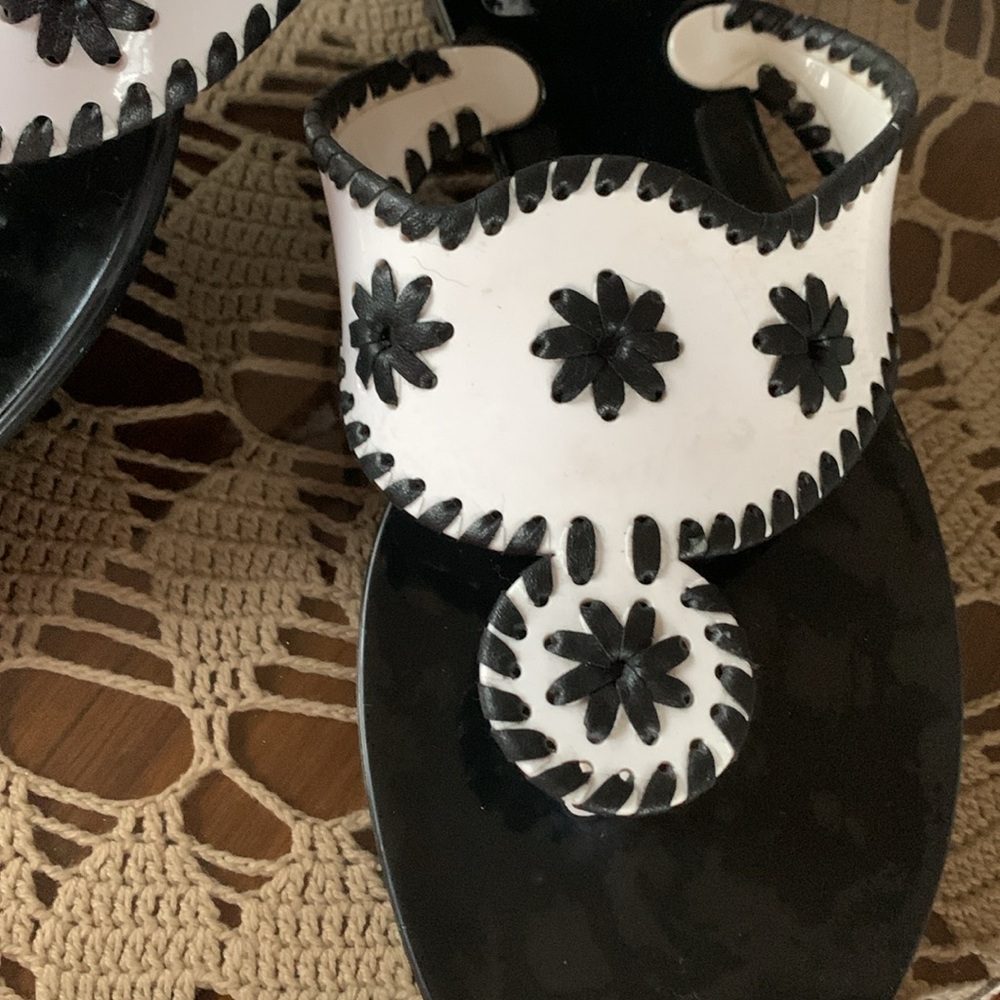 Jack Rogers Black and White Sandals - Picture 2 of 6